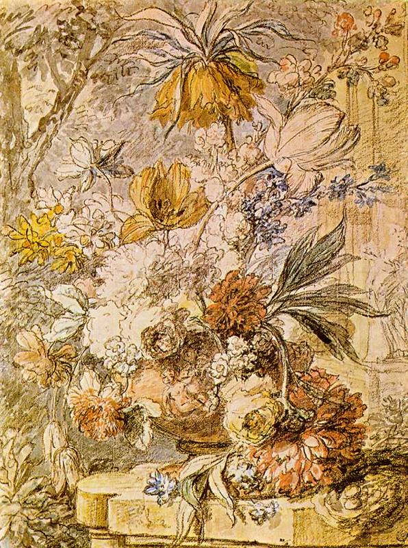HUYSUM, Jan van Vase with Flowers sg Sweden oil painting art
